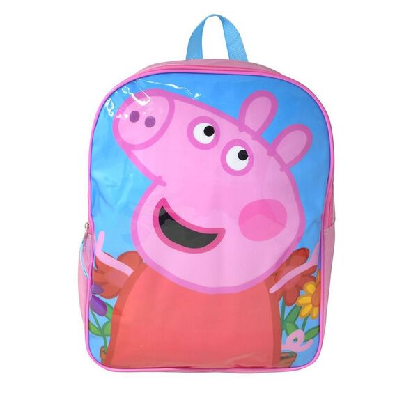 Mochila escolar Peppa Pig com trolley cor azul com bolsos e alças Safta